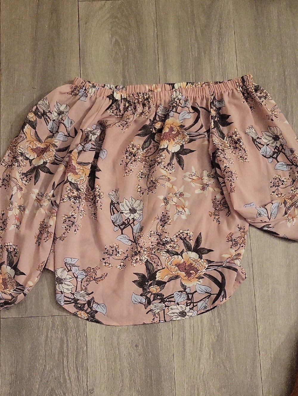 Floral Off-Shoulder Blouse in Dusty Rose